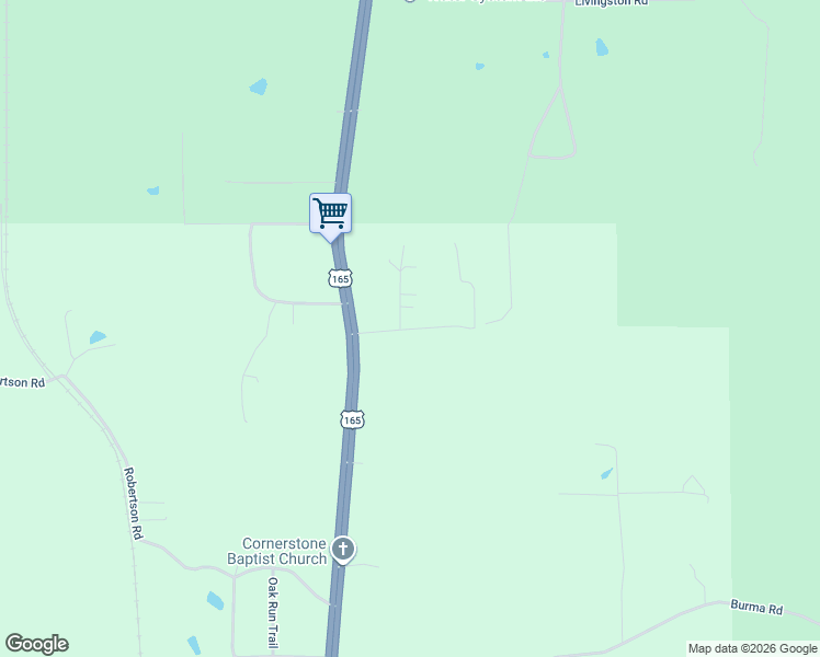 map of restaurants, bars, coffee shops, grocery stores, and more near Roberts Road in Pollock