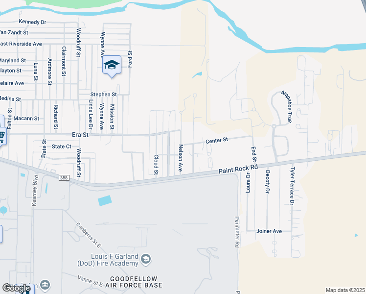 map of restaurants, bars, coffee shops, grocery stores, and more near 901 Center Street in San Angelo