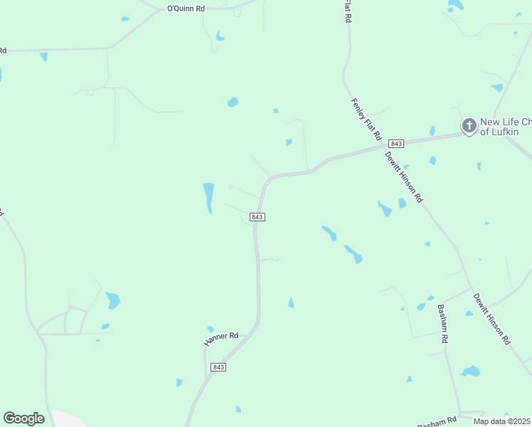 map of restaurants, bars, coffee shops, grocery stores, and more near 5575 Farm to Market Road 843 in Pollok