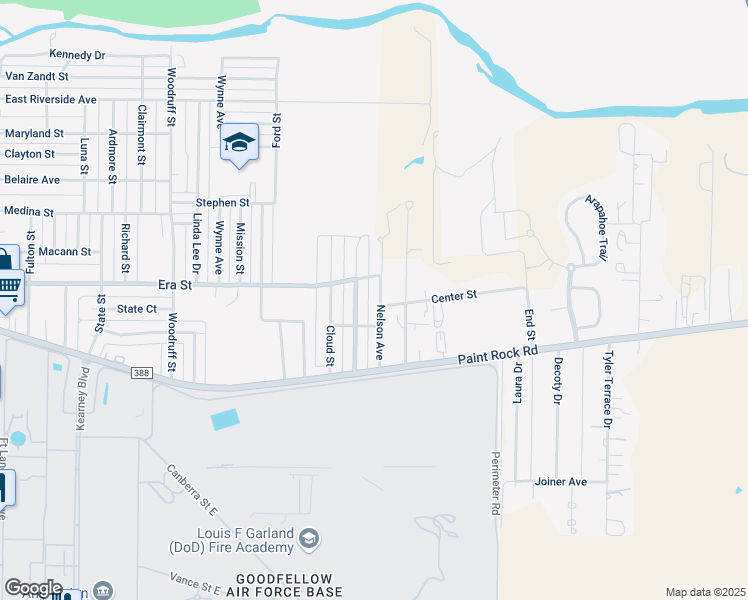 map of restaurants, bars, coffee shops, grocery stores, and more near 901-973 Center Street in San Angelo