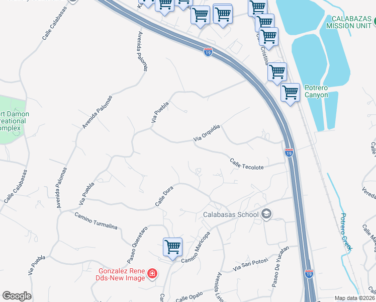 map of restaurants, bars, coffee shops, grocery stores, and more near 950 Clavel Court in Rio Rico