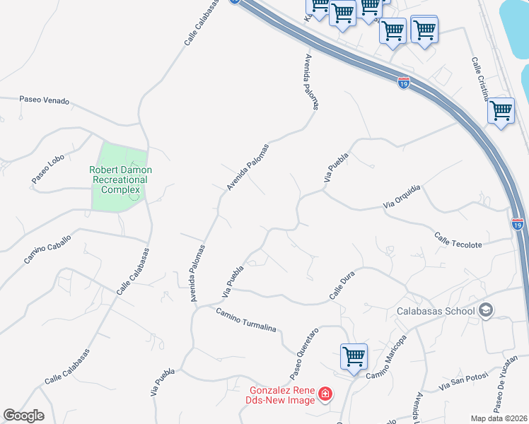 map of restaurants, bars, coffee shops, grocery stores, and more near 249 Cobra Court in Rio Rico