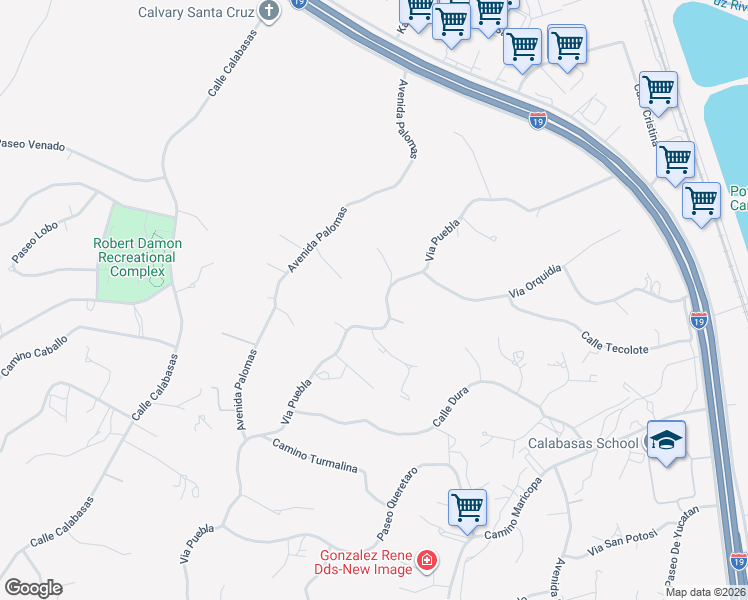 map of restaurants, bars, coffee shops, grocery stores, and more near 937 Via Puebla in Rio Rico