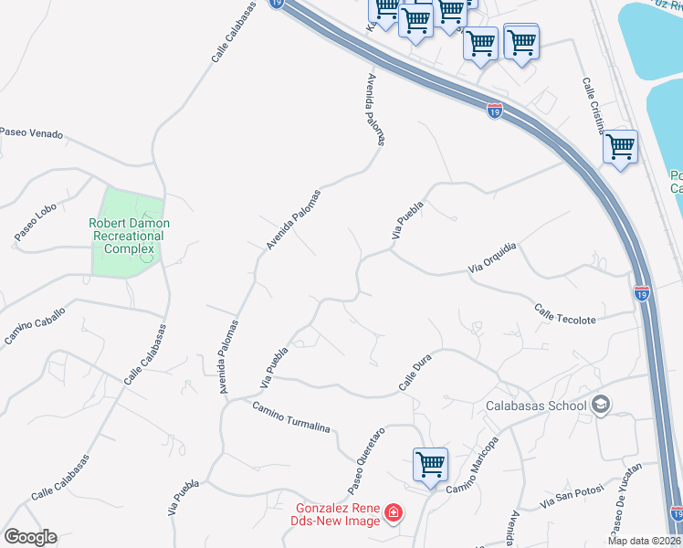 map of restaurants, bars, coffee shops, grocery stores, and more near 249 Cobra Court in Rio Rico