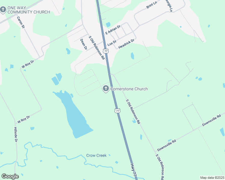 map of restaurants, bars, coffee shops, grocery stores, and more near 1613 South Robinson Drive in Robinson