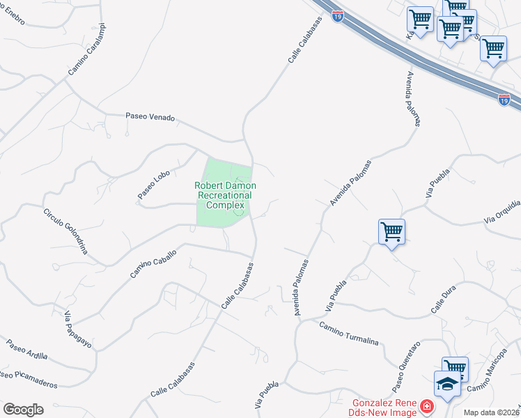 map of restaurants, bars, coffee shops, grocery stores, and more near 282 Olga Court in Rio Rico