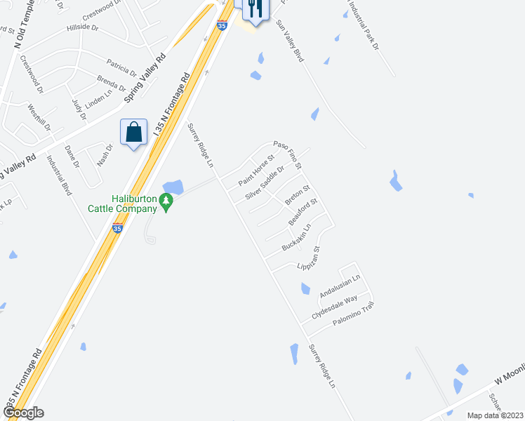 map of restaurants, bars, coffee shops, grocery stores, and more near 3120 Stallion Drive in Robinson