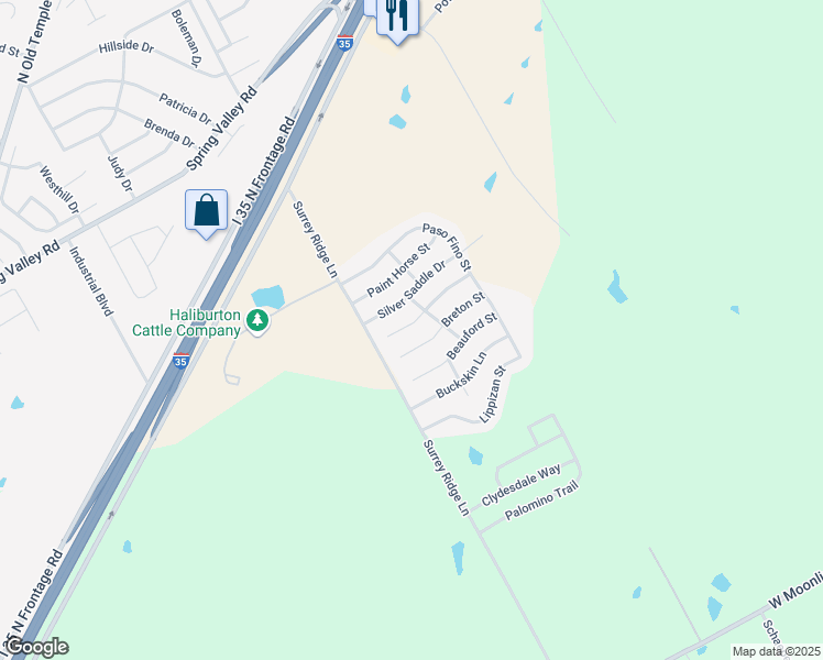 map of restaurants, bars, coffee shops, grocery stores, and more near 3116 Stallion Drive in Robinson