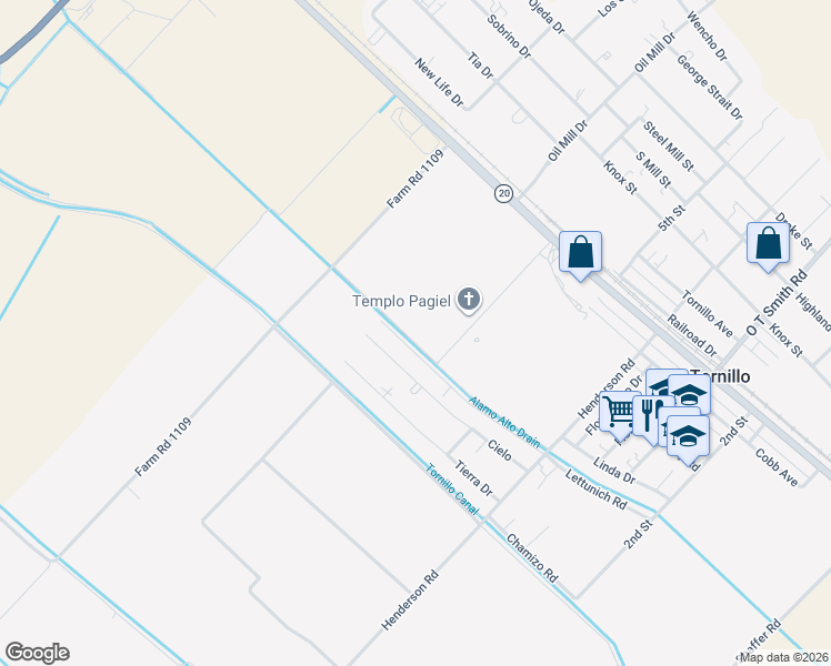 map of restaurants, bars, coffee shops, grocery stores, and more near 251 Indian Head Road in Fabens