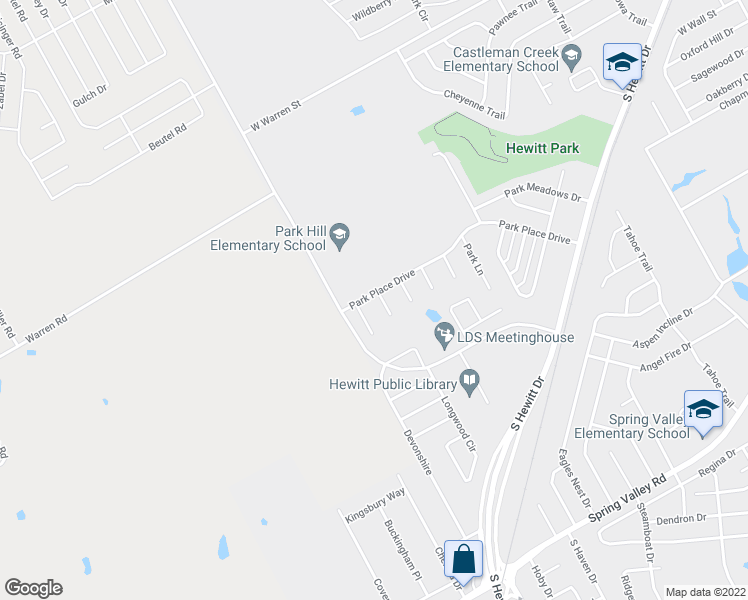 map of restaurants, bars, coffee shops, grocery stores, and more near 601 Madison Circle in Hewitt