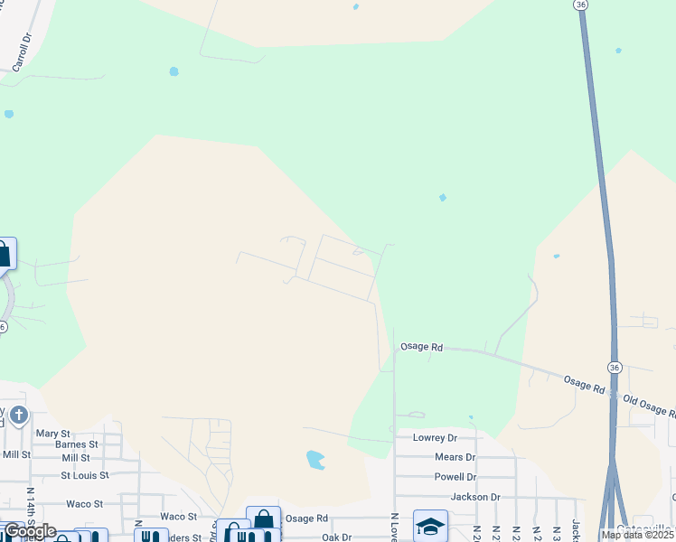 map of restaurants, bars, coffee shops, grocery stores, and more near 111 Inwood Drive in Gatesville