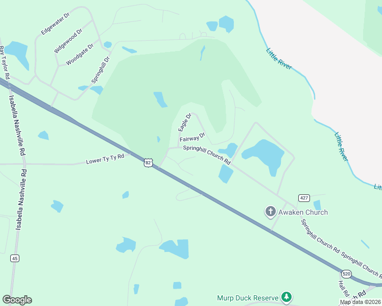 map of restaurants, bars, coffee shops, grocery stores, and more near 15 Turnberry Circle in Tifton