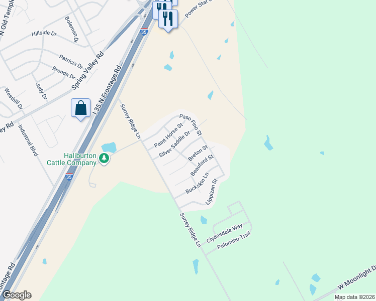 map of restaurants, bars, coffee shops, grocery stores, and more near 3032 Stallion Drive in Robinson