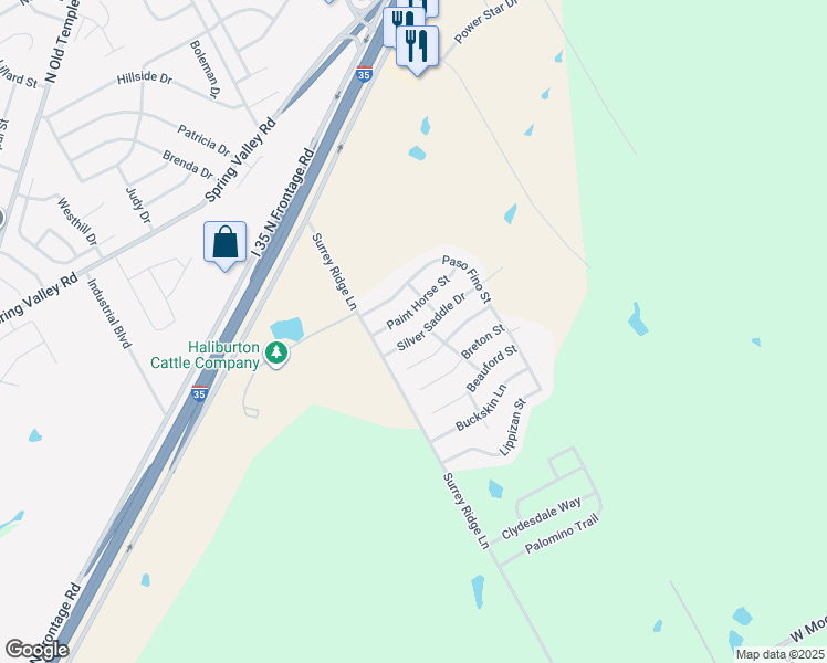 map of restaurants, bars, coffee shops, grocery stores, and more near 3121 Silver Saddle Drive in Robinson