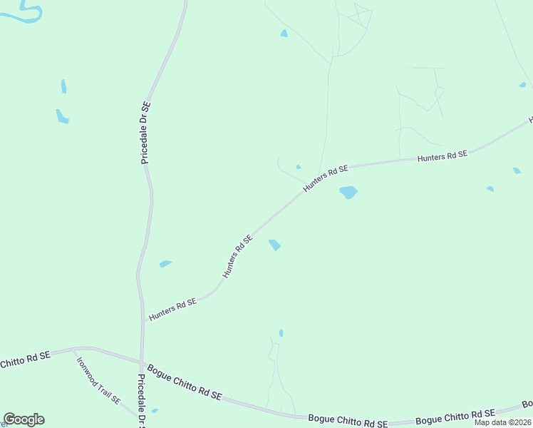 map of restaurants, bars, coffee shops, grocery stores, and more near 985-1029 Hunters Road Southeast in Bogue Chitto