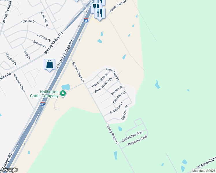 map of restaurants, bars, coffee shops, grocery stores, and more near 3037 Stallion Drive in Robinson