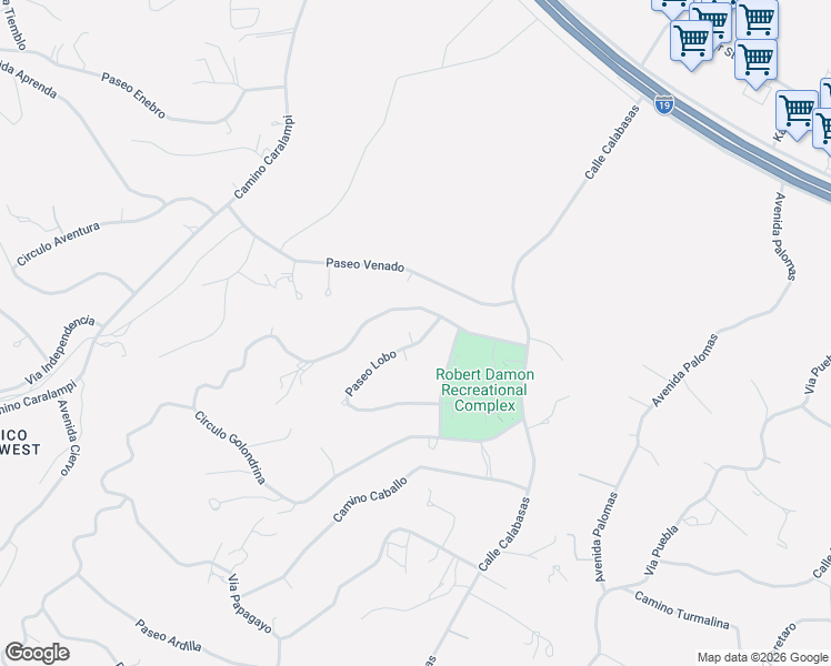 map of restaurants, bars, coffee shops, grocery stores, and more near 992 Paseo Lobo in Rio Rico
