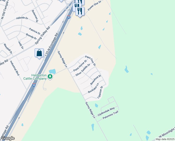 map of restaurants, bars, coffee shops, grocery stores, and more near 3033 Stallion Drive in Robinson