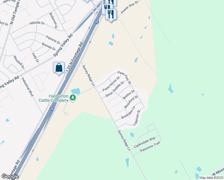 map of restaurants, bars, coffee shops, grocery stores, and more near 3121 Silver Saddle Drive in Robinson
