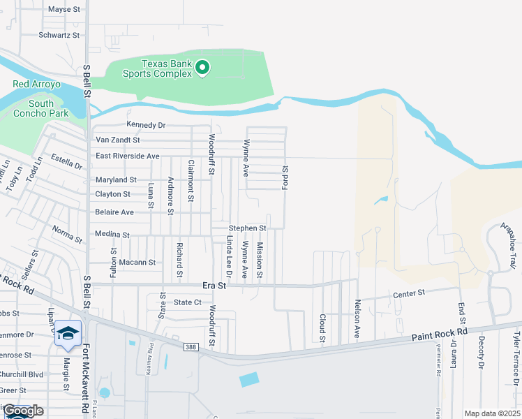 map of restaurants, bars, coffee shops, grocery stores, and more near 700 Stephen Street in San Angelo