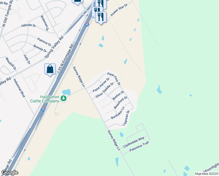 map of restaurants, bars, coffee shops, grocery stores, and more near 3028 Silver Saddle Drive in Robinson