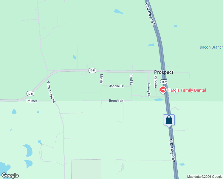 map of restaurants, bars, coffee shops, grocery stores, and more near 101-199 Joanne Drive in Dry Prong