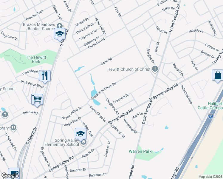 map of restaurants, bars, coffee shops, grocery stores, and more near 339 Castleman Creek Road in Hewitt