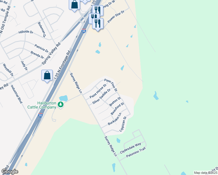 map of restaurants, bars, coffee shops, grocery stores, and more near 3013 Silver Saddle Drive in Waco