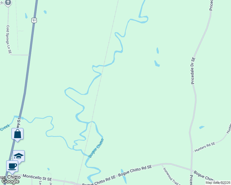 map of restaurants, bars, coffee shops, grocery stores, and more near in Bogue Chitto