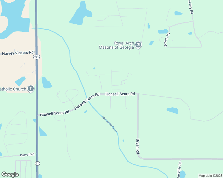 map of restaurants, bars, coffee shops, grocery stores, and more near 105 Hansell Sears Road in Douglas