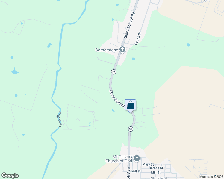 map of restaurants, bars, coffee shops, grocery stores, and more near 221 Texas 36 Business in Gatesville