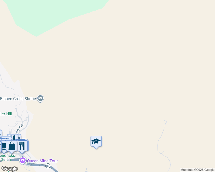 map of restaurants, bars, coffee shops, grocery stores, and more near Ok Street in Bisbee