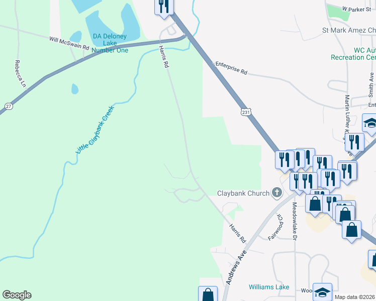 map of restaurants, bars, coffee shops, grocery stores, and more near in Ozark