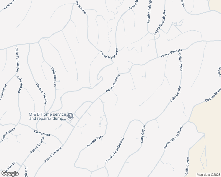 map of restaurants, bars, coffee shops, grocery stores, and more near Paseo Guebabi in Rio Rico