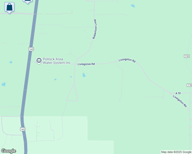 map of restaurants, bars, coffee shops, grocery stores, and more near 224 Robertson Loop in Pollock