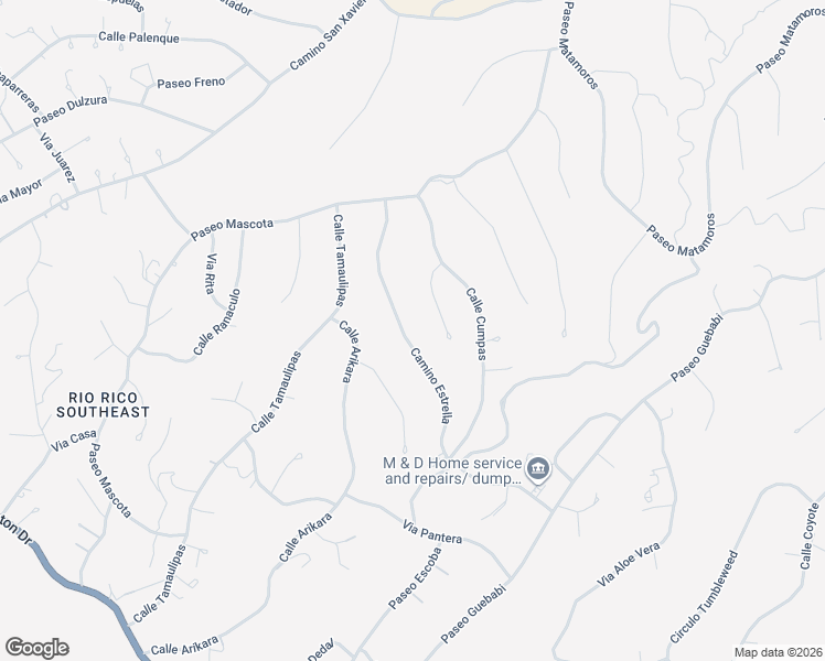 map of restaurants, bars, coffee shops, grocery stores, and more near 1016 Camino Estrella in Rio Rico