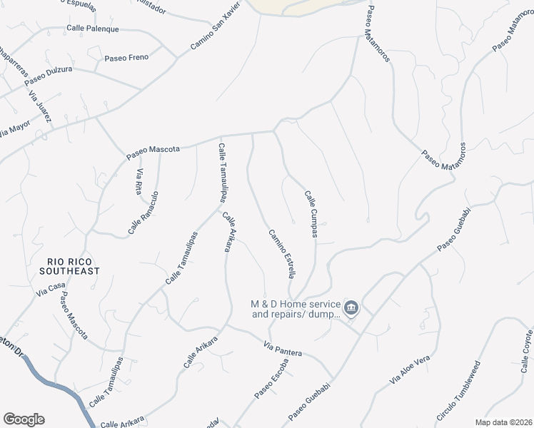 map of restaurants, bars, coffee shops, grocery stores, and more near 1016 Camino Estrella in Rio Rico