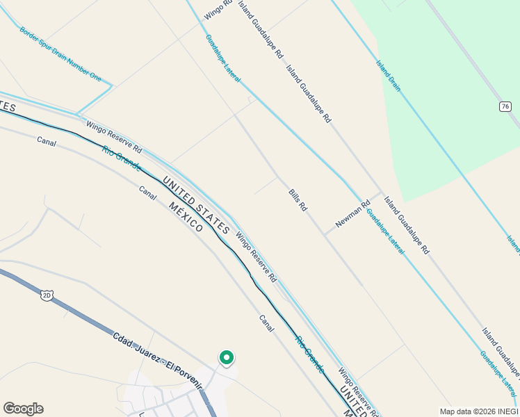 map of restaurants, bars, coffee shops, grocery stores, and more near 17654 Bills Road in Fabens