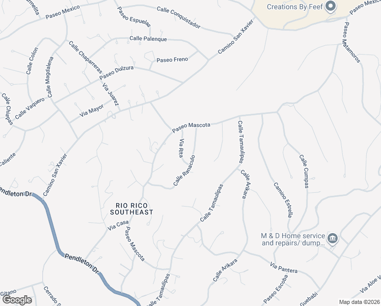 map of restaurants, bars, coffee shops, grocery stores, and more near 212 Calle Ranaculo in Rio Rico