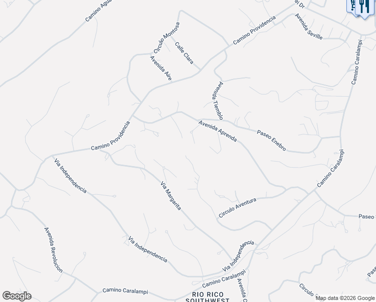 map of restaurants, bars, coffee shops, grocery stores, and more near 458 Fronda Court in Rio Rico