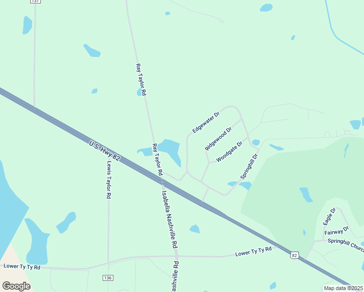 map of restaurants, bars, coffee shops, grocery stores, and more near 57 Edgewater Drive in Tifton