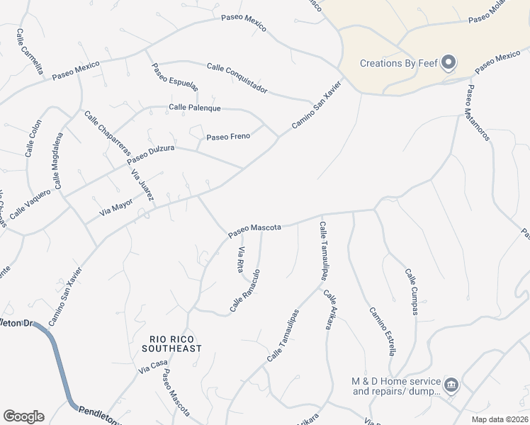map of restaurants, bars, coffee shops, grocery stores, and more near 263 Paseo Mascota in Rio Rico
