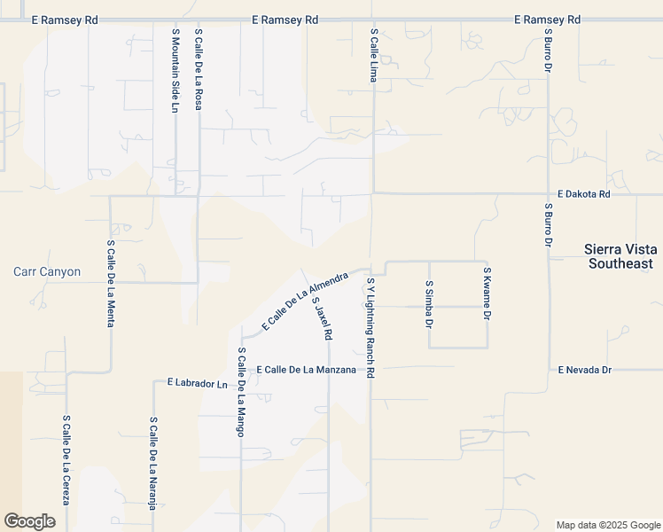 map of restaurants, bars, coffee shops, grocery stores, and more near 5931 East Calle De La Almendra in Hereford