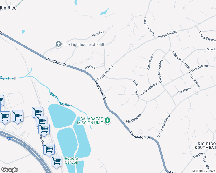 map of restaurants, bars, coffee shops, grocery stores, and more near 49 Paseo Mexico in Rio Rico