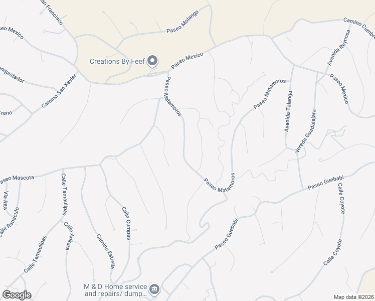 map of restaurants, bars, coffee shops, grocery stores, and more near 1119 Paseo Matamoros in Rio Rico