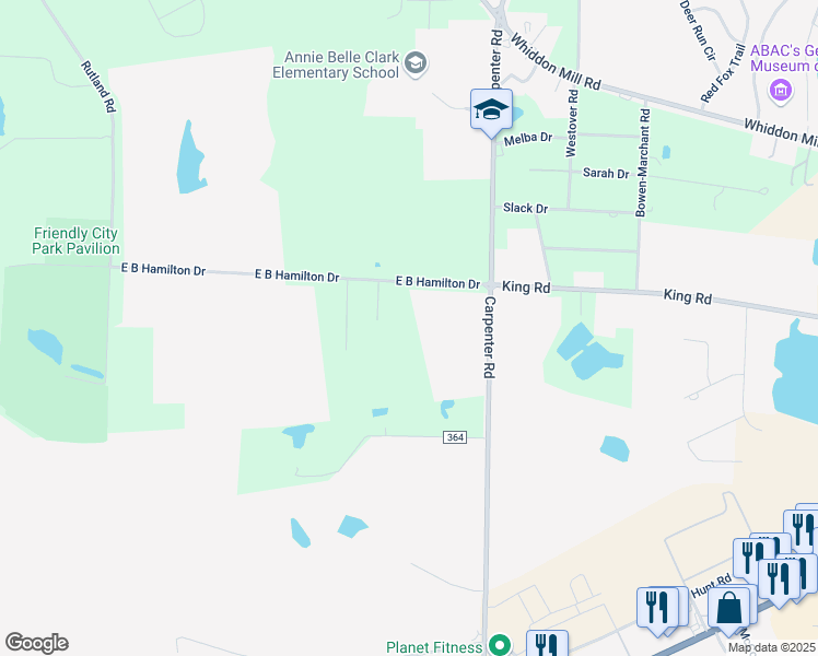 map of restaurants, bars, coffee shops, grocery stores, and more near 2760 Eb Hamilton Drive in Tifton