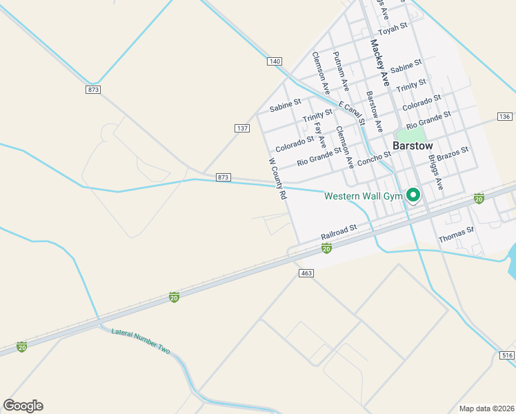 map of restaurants, bars, coffee shops, grocery stores, and more near 141 West County Road in Barstow