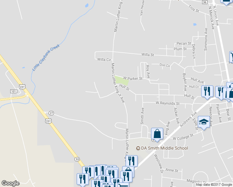 map of restaurants, bars, coffee shops, grocery stores, and more near 139 Brookfield Road in Ozark