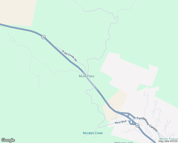 map of restaurants, bars, coffee shops, grocery stores, and more near 1226 North Old Divide Road in Bisbee