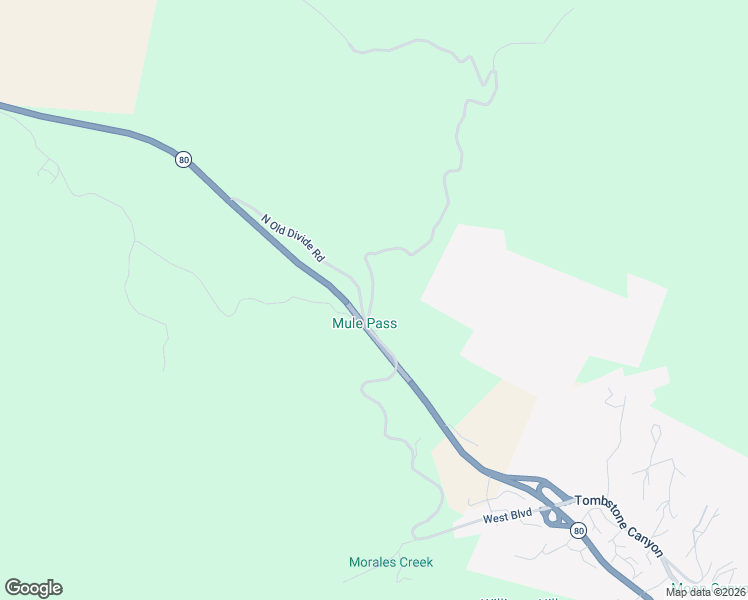 map of restaurants, bars, coffee shops, grocery stores, and more near 1226 North Old Divide Road in Bisbee